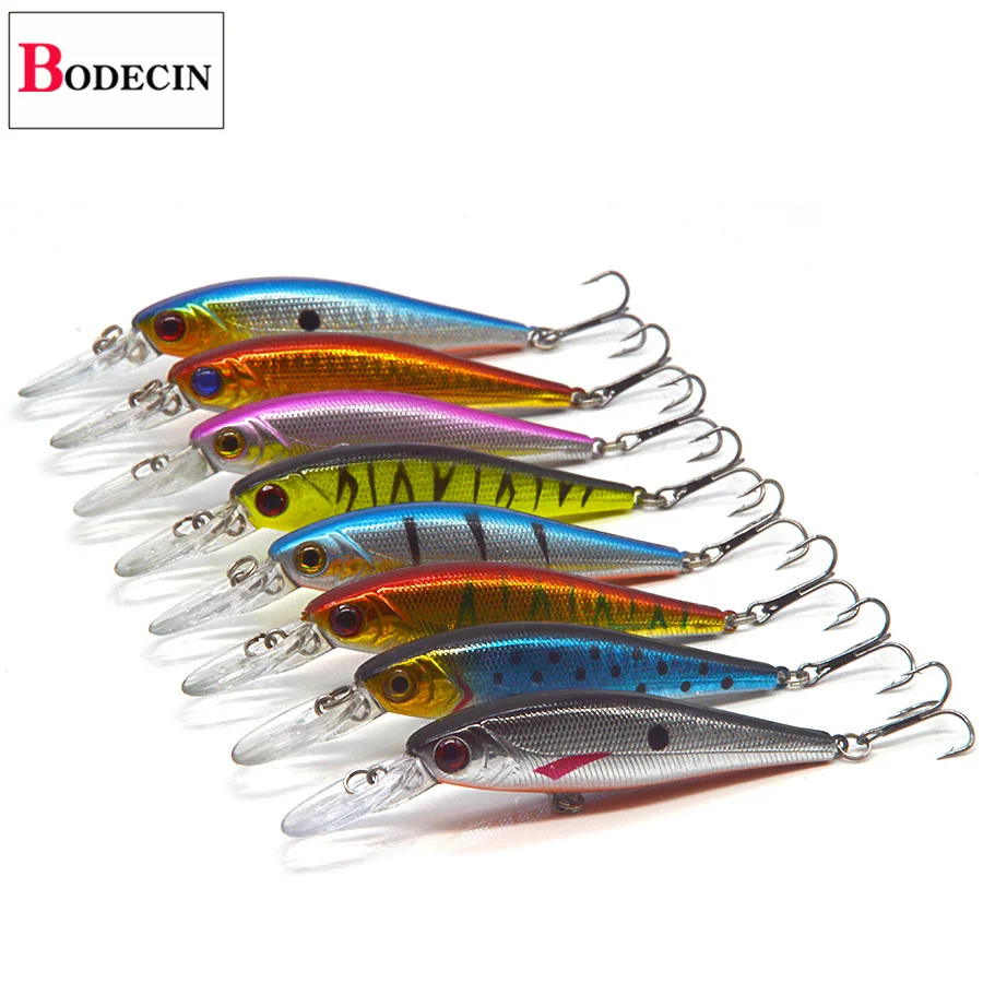 8PCS Artificial Lures For Fishing Supplies China Peche Minnow Wobbler Trolling Trolls Sea Fishing Tackle Plastics Trout Baits (17)