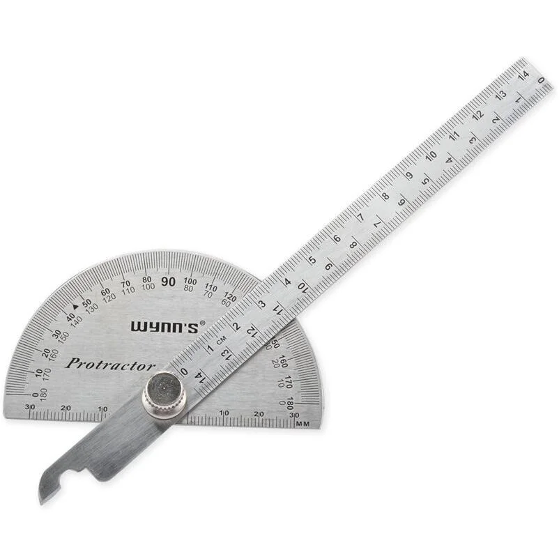 Righello angolare in acciaio inossidabile quadrato goniometro metallico Sunnyflowk argento