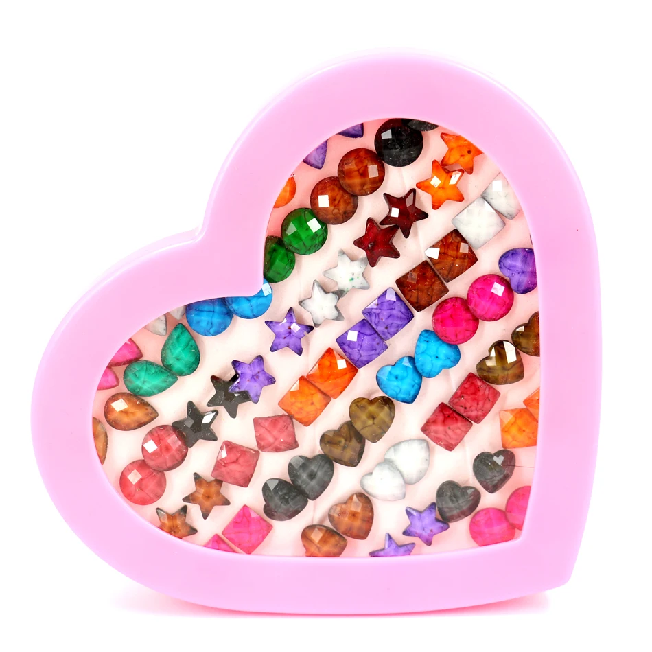

Factory Cheap Ancient Resin Stud Earrings Round Heart Star Water Drop Square Design Mixed Plastic Needle Ear Stud 36pairs