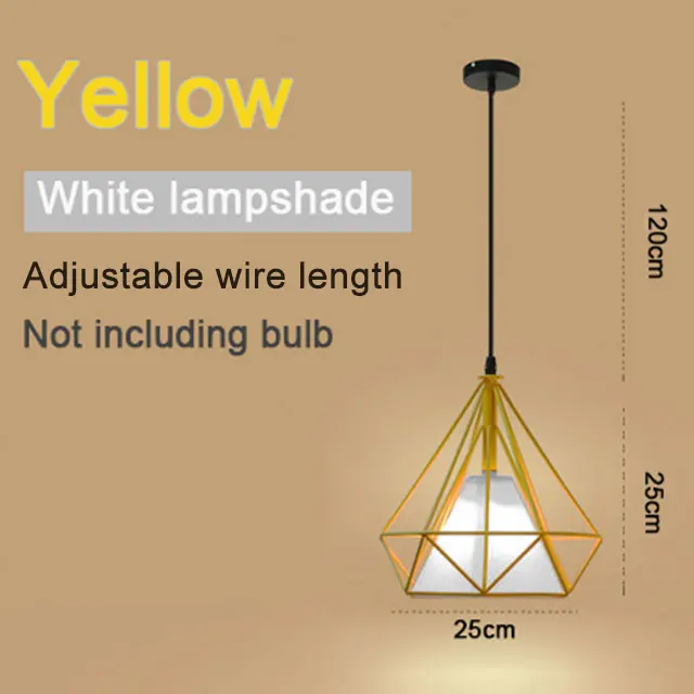 Подвесной светильник для кухни, цветной железный подвесной светильник для гостиной, современный декор для детской комнаты, подвесной светильник nordica для дома, лофт, веревочный светильник - Цвет корпуса: Yellow