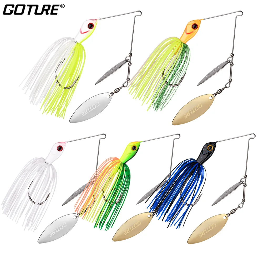 

Goture 5pcs/set Spinnner Bait Spoon Fishing Lure 14g Buzzbait Artifical Bait Metal Spinner Blade Carp Fishing Tackle Spoon Bait