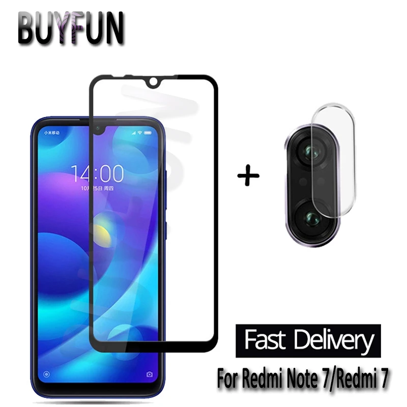 2 в 1 Камера защитная пленка протектор экрана для Redmi Note 7 закаленное стекло Xiaomi Note7