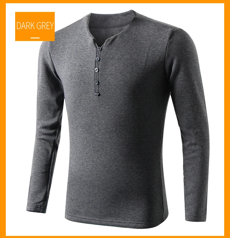 men's cotton undershirts long sleeve underwear mens fashion 2019 clothes plus velvet thickening shirts button bottom shirt tops (5)