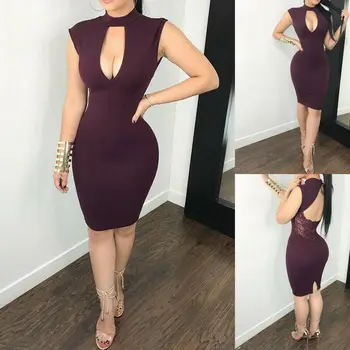 

2019 Brand New Women Sexy Backless Dress Bodycon Vestidos Hollow Out Bandage Bodycon Sleeveless Evening Sexy Party Mini Dress