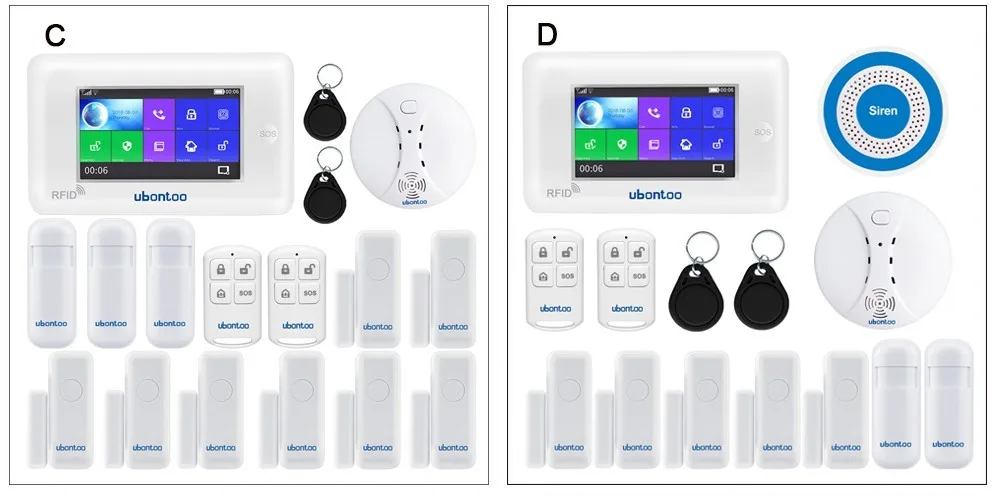Ubontoo беспроводной сенсорный экран 433 МГц GSM Wi-Fi Умный домашний монитор безопасности охранная сигнализация комплекты защищенный дом движения