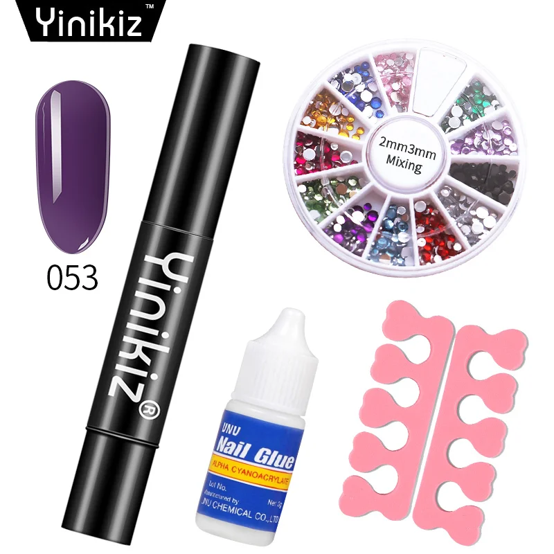 Yinikiz 4 шт. аксессуары гель для ногтей one step для ногтей Горячее тиснение фольгой на бумаге светодиодный набор гелевых ручек Лаки лак 3 в 1 дизайн ногтей маникюрный био-Гели Soak Off Гель P - Цвет: S97053