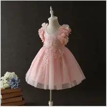 Платье принцессы для девочек; костюм; платье из тюля для маленьких девочек; платья с длинными рукавами; Одежда для девочек-подростков на свадьбу; 7 шт/лот
