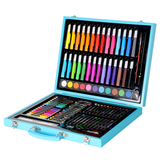 Art Set With Wood Case For Kids Teen Deluxe Wooden Box Artist Drawing Kit  Pencil