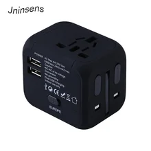 Hot Sale Universal Travel Adapter Electric Plugs Sockets Converter US/AU/UK/EU with Dual USB Charging LED Power Indicator
