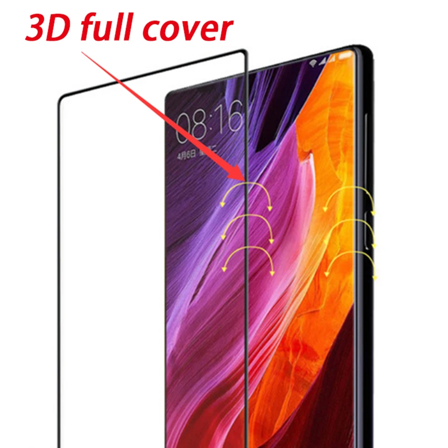 AIBILI 200 шт. 9 H закаленное Стекло для 6 4 дюйма Xiaomi mi х Смартфон 3D изогнутый край Fit