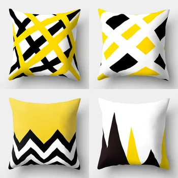 

2018 new yellow theme cushion covers soft polyester cushion cover for home sofa bedding room decor 45*45cm cussin pillow cover