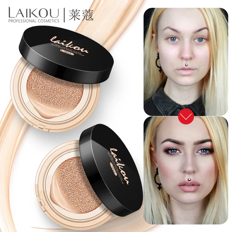 

LAIKOU Air Cushion Foundation Cream Concealer Sunscreen moisturizing Whitening flawless makeup bare For Face Beauty Base Makeup