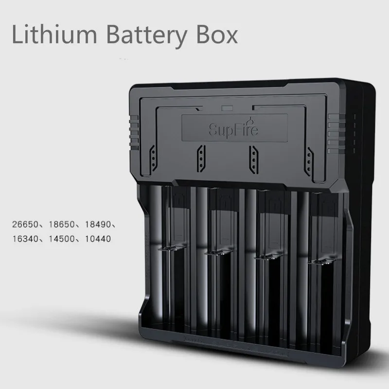 18650 26650 Battery Holder Charger Box SupFire Lithium Battery USB Four