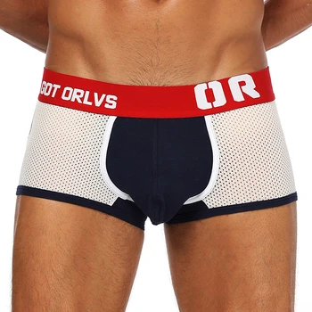 

Top Brand Sexy Men Underwear Male Boxers Cotton Quick Dry Cueca Tanga Male Panties Mesh Comfortable Underpants OR148