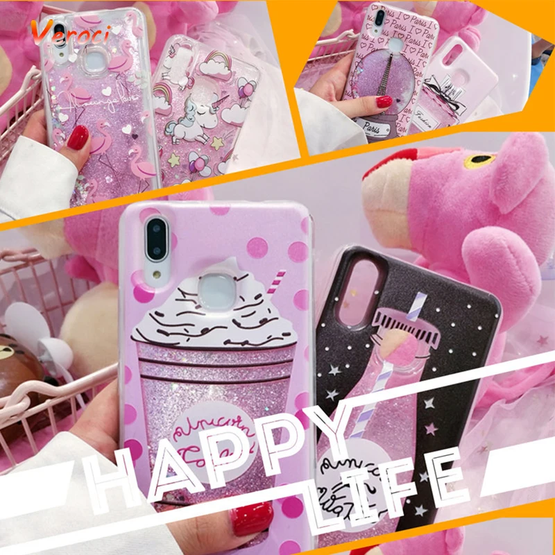 

for Xiaomi Redmi Note 6 5 Pro 5 Plus 4A 4X 3S 6A S2 Mi A1 A2 Lite Mi8 Lite SE F1 Glitter Liquid Quicksand Dynamic Case Cover