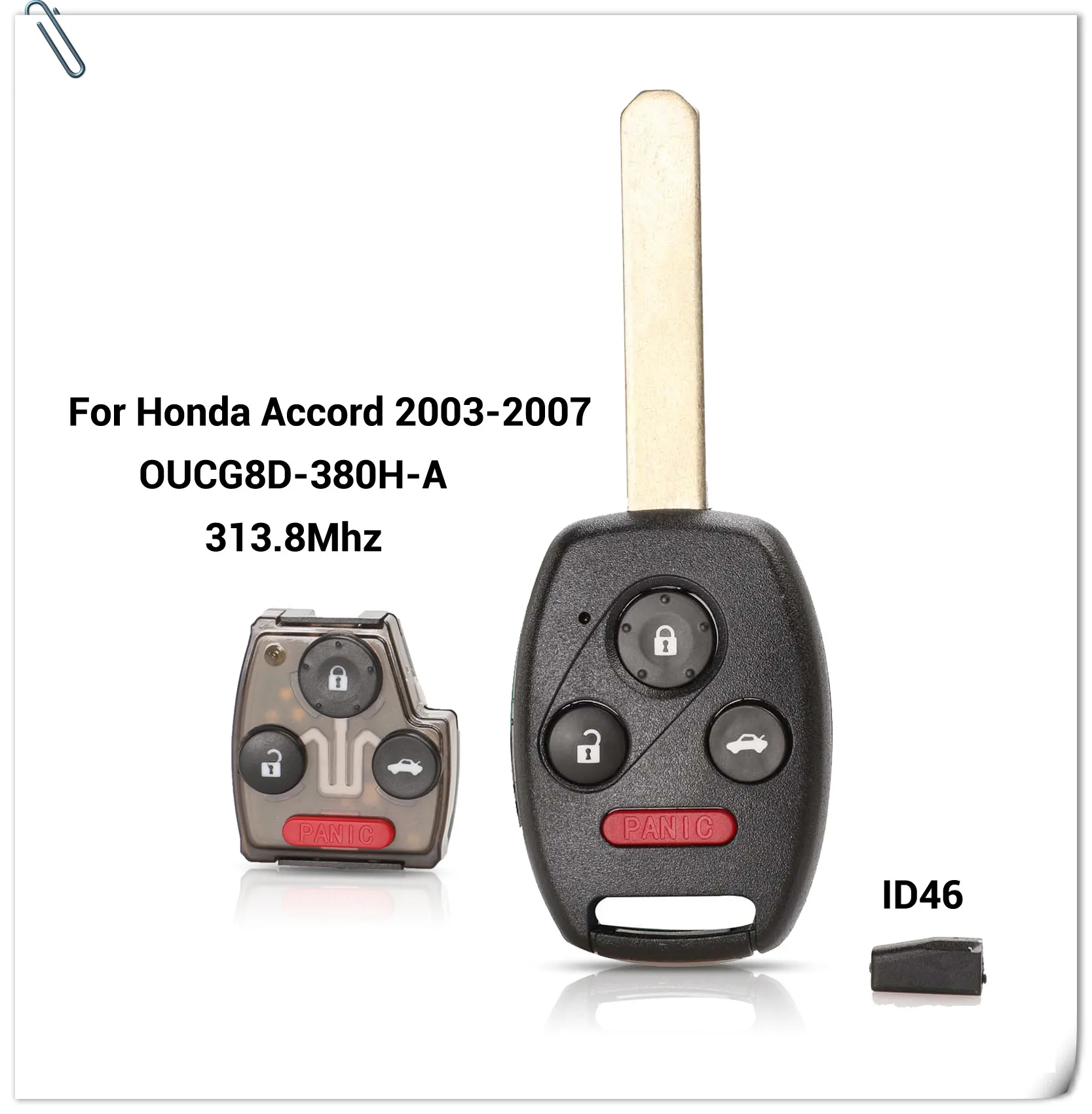 Chiave/Telecomando Per Honda Accord 2003-2007 Odissea 05-10 Id46 3/4 Bottoni Chiave Di Allarme - Senza Di 5x313.8mhz Oucg8d-380h-a Honda -