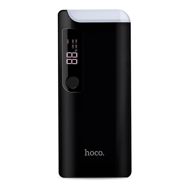 HOCO 15000 мАч 18650 USB внешний аккумулятор с светодиодный настольной лампой и источником питания портативный внешний аккумулятор Универсальное зарядное устройство для мобильного телефона - Цвет: Черный