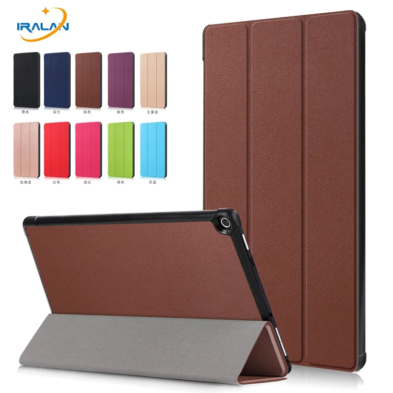 

New Luxury Ultral Slim PU Leather Smart Stand Case For Amazon Fire HD 10 2017 10.1 inch Tablet PC Protective Cover+stylus+film