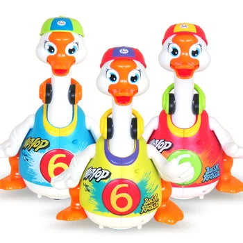 

828 Baby Toys Electric Hip Pop Dance Read & Tell Story & Interactive Swing Goose Kids Learning Educational Toys Gifts