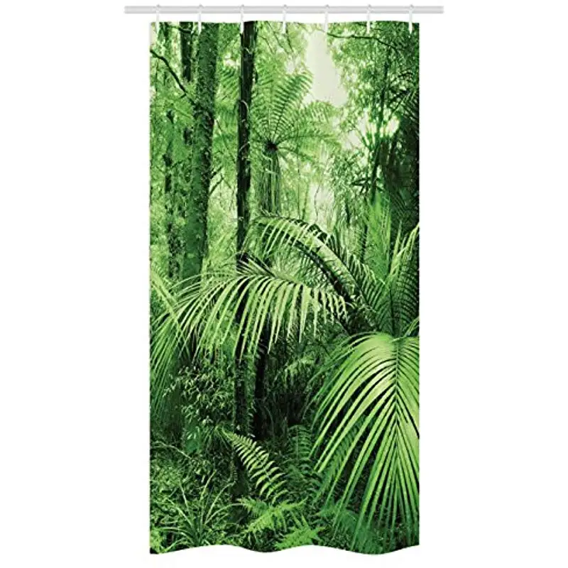 Vixm тропический лес занавеска для душа пальмы и экзотические растения в тропических джунглях дикая природа дзен Иллюстрация Ткань для