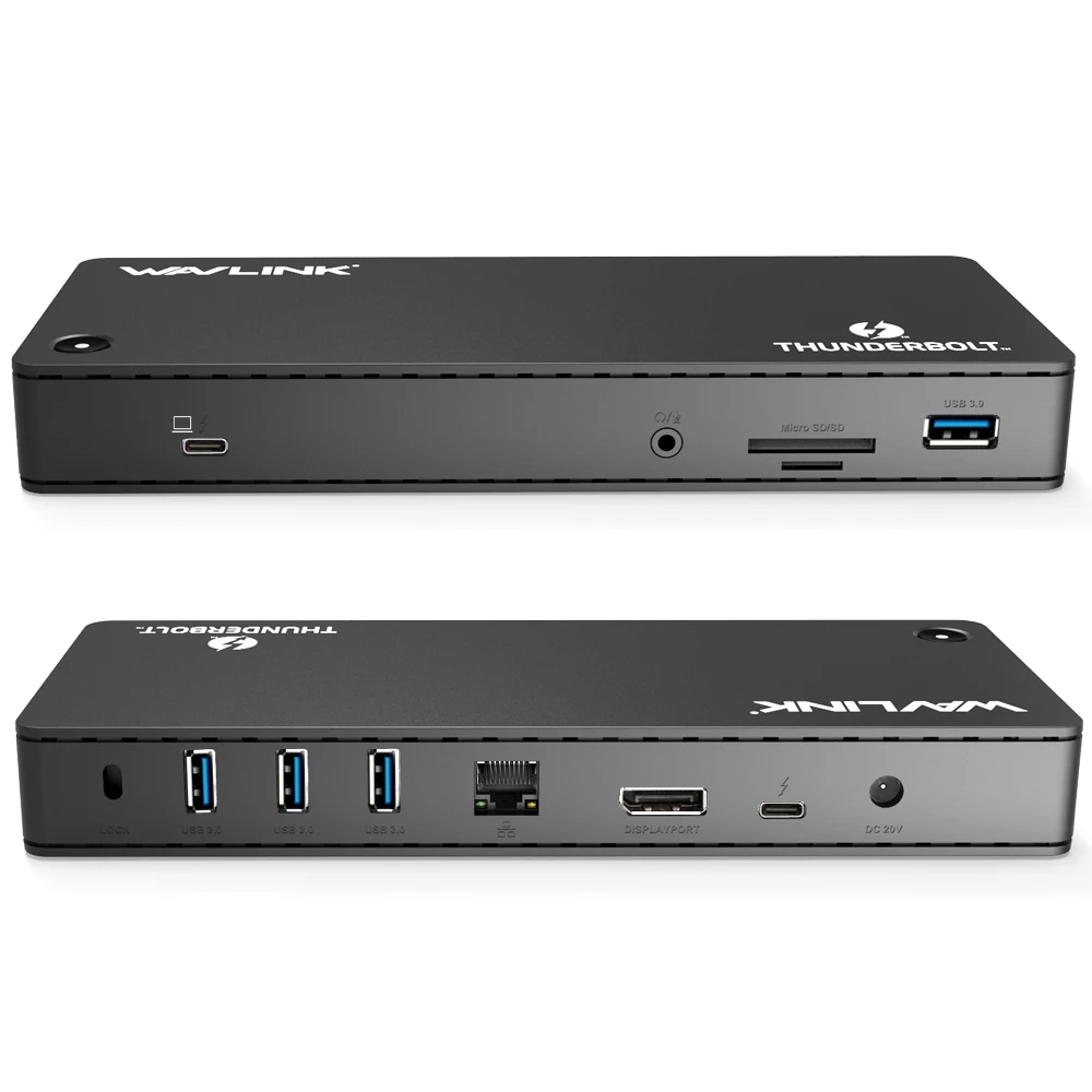 Wavlink Thunderbolt 3 док-станция 4 k@ 60Hz DisplayPort USB 3,0 85W для зарядки Gigabit Ethernet для MacBook pro сертифицировано Intel