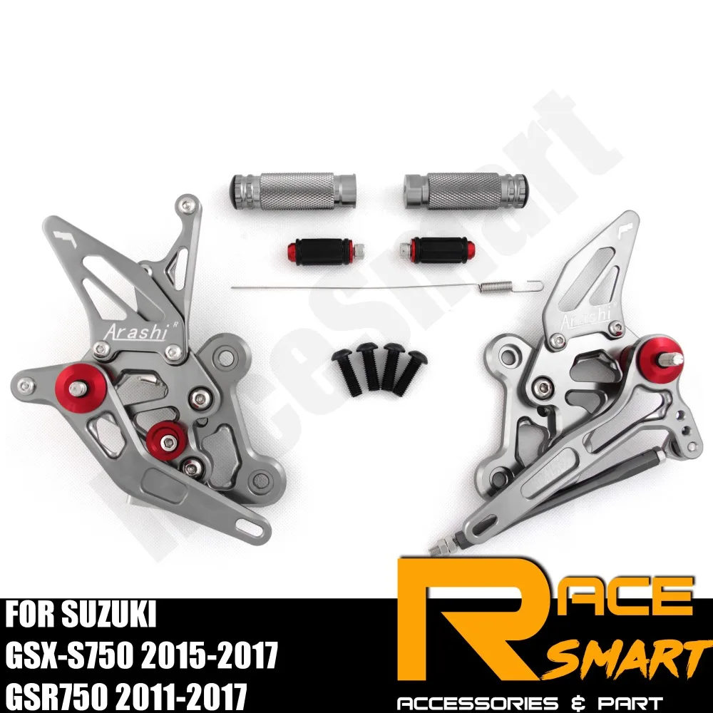 Для SUZUKI GSR750 2011- GSR 750 GSR-750 задние Подножки подножки педали аксессуары для мотоциклов ЧПУ регулируемый задний Набор