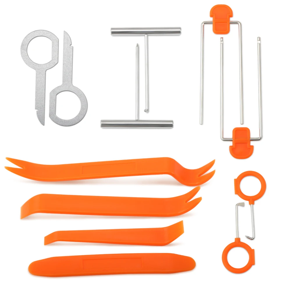 

12Pcs Car Audio Door Clip Panel Removal Pry Disassembly Tools Kit For Mini Cooper R56 R57 R58 R50 R53 F55 F56 Jaguar XE XF