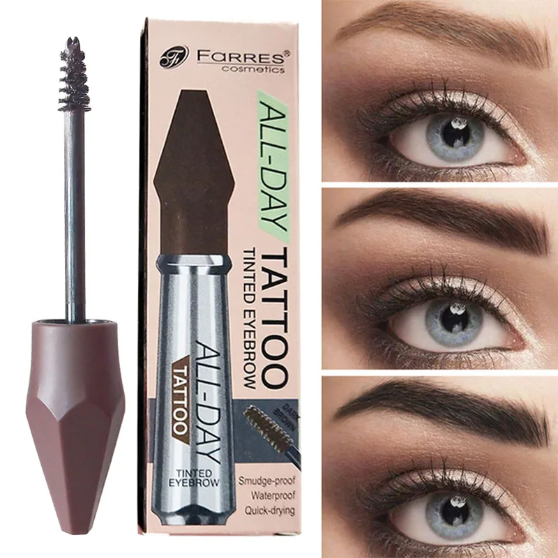 

3 Colors Makeup Eyebrow Gel Tattoo Waterproof Tint Brow Enhancer Eye Brow Black Brown Coffee Long Lasting Liquid Eyebrow Cream