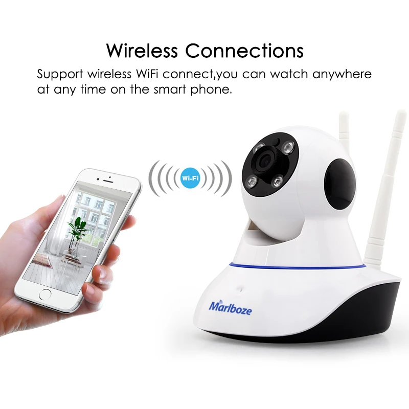 Ip камера с двумя антеннами 720P HD Wi Fi ИК детектор движения для дневной и ночной