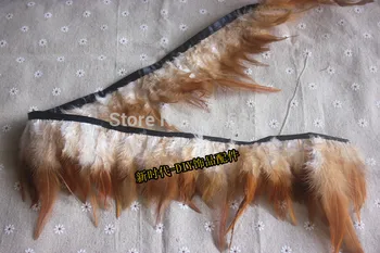 

Free shipping brown Rooster Hackle Feather fringes 5 meters chicken feathers fringe 4-6" 10-15cm Hackle feather trimming