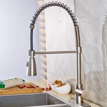 Никелевый матовый столешница кухонный кран для раковины с одной ручкой смеситель с крышкой