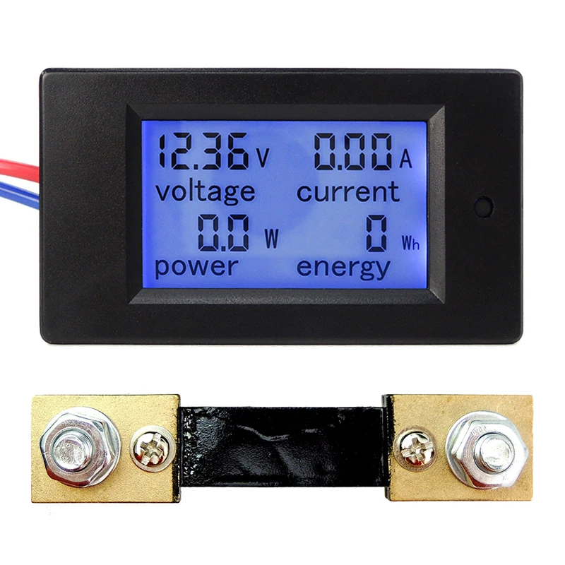 

DC 6.5-100V 0-100A LCD Display Digital Current Voltage Power Energy Meter Multimeter Ammeter Voltmeter w/ 100A Current Shunt
