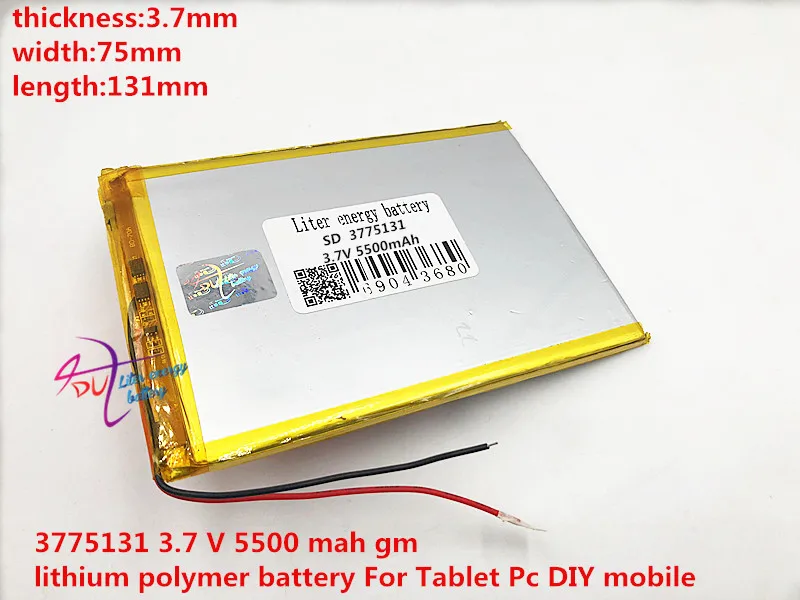 

3.7 V 5500 mah tablet battery brand tablet gm lithium polymer battery 3775131