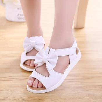 

New 2019 Princess sandals high quality fashion flower girls sandals hook & loop children shoes soft beach shoes