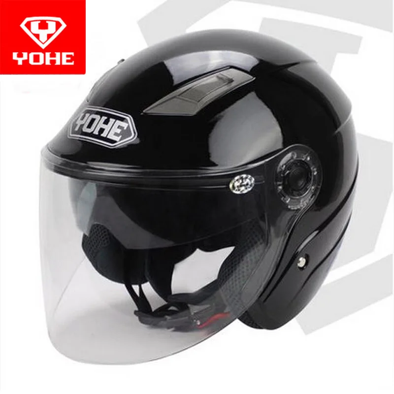 2020 Summer New YOHE Double lens half face motorcycle helmet YH-837-R half cover motorbike helmets made of ABS and PC Visor lens