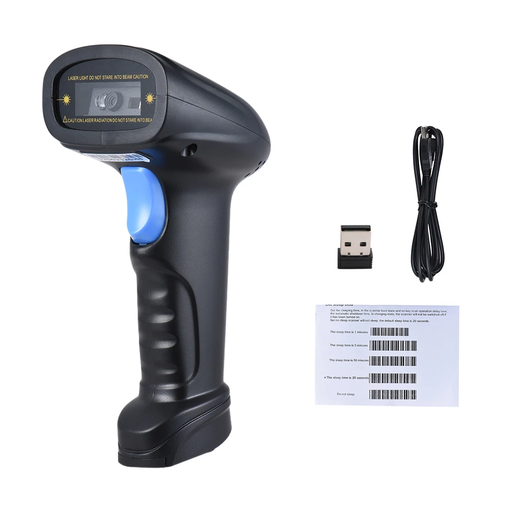 Goedkoop Aibecy Handheld 2.4G Draadloze 1D 2D QR Barcode Scanner Bar Code Reader met USB Ontvanger 2100 Code opslag Capaciteit voor POS winkel