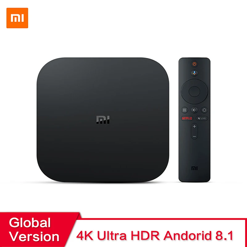 

International Xiaomi Mi Box S 4 Android 8.1 4K HD QuadCore Smart TV Box 2GB 8GB HDMI 2.4G 5.8G WiFi BT4.2 Mali450 1000Mbp Player