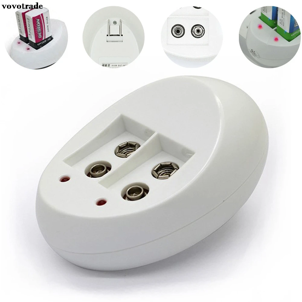 

vovotrade Dual Toy Battery Charger for 6F22 9V Lithium Ni-MH Ni-CD Battery US Plug Drop Shipping