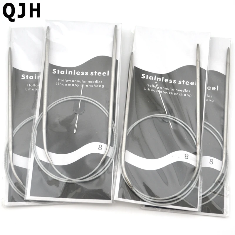 

4set/lot #8 4.0mm Crochet Hooks Stainless Steel Circular Knitting Needles Set Double Pointed Yarn Dyed Hand Sweater Needle
