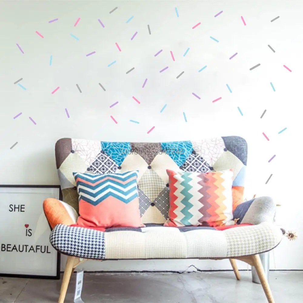 

DIY Colorful Sprinkle Confetti Wall Decals for Girls Room Nursery Background Wall Decoration Set of 4 Colors