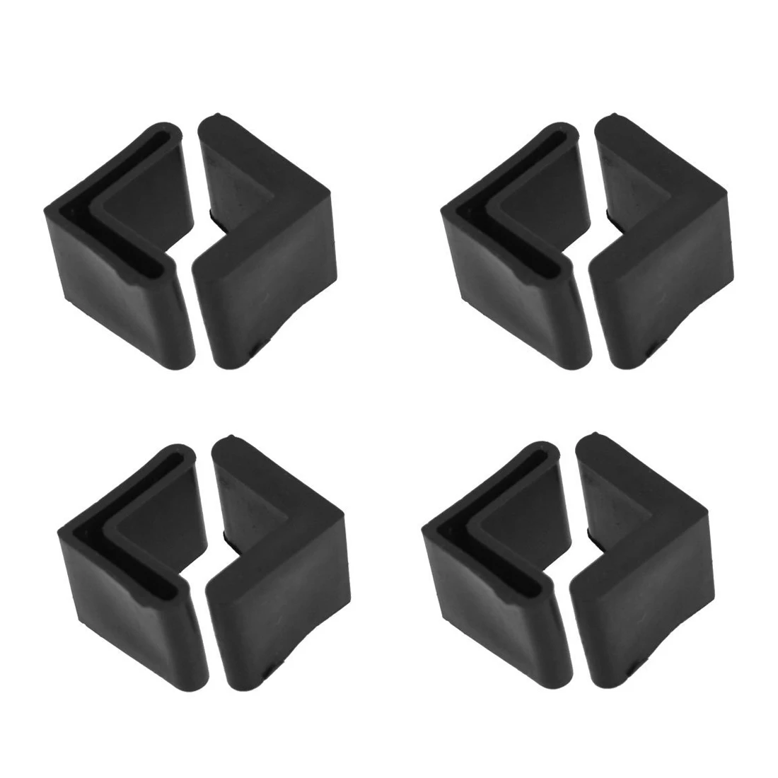 SZS Hot Rubber L Shaped Angle Iron Foot Pads Covers 10 Pcs Black | Мебель