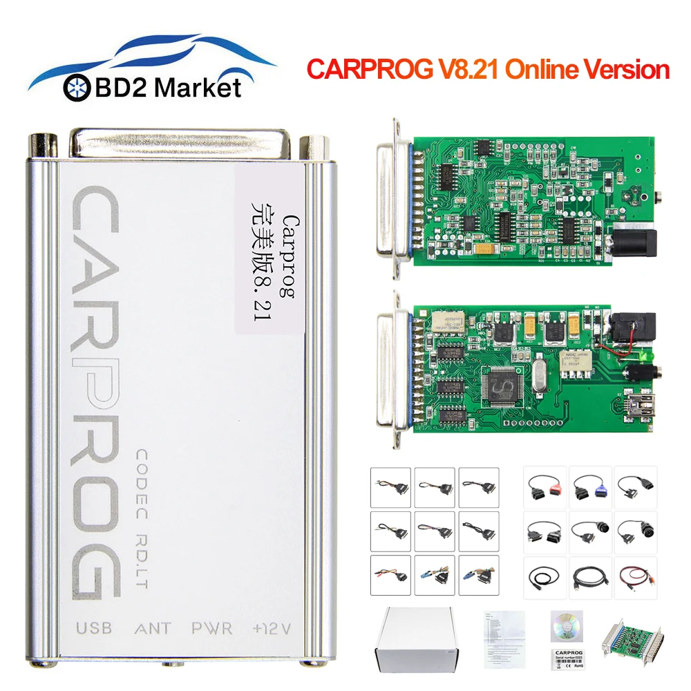 

CarProg V8.21 Online Version Full Set ECU Chip Tunning Tool Carprog V10.93 Car Repair Tool 21 Adapters Airbag Reset Programmer