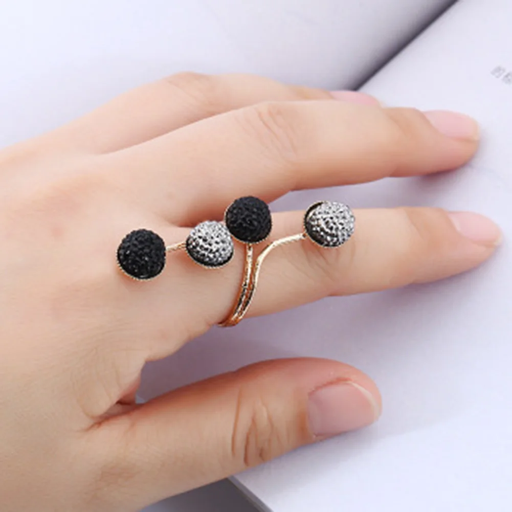

New Simple Resin Drilling Alloy Peas Knuckle Finger Ring Retro Resin Ring Manufacturers Direct Sales