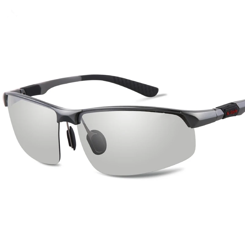 Новые цветные поляризованные солнцезащитные очки с защитой от ультрафиолета, мужские очки для спорта на открытом воздухе из алюминия и магния, очки для вождения - Цвет линз: Gun black frame