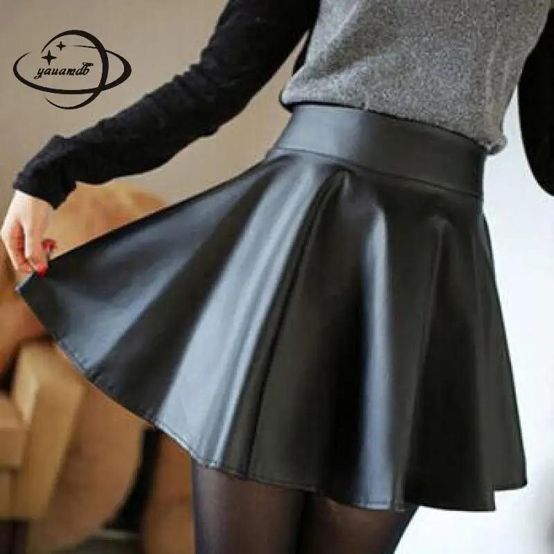 YAUAMDB Женские Плиссированные Юбки До Колена летние размеры XS-L женские кожаные с высокой талией однотонная одежда модная женская одежда ly14
