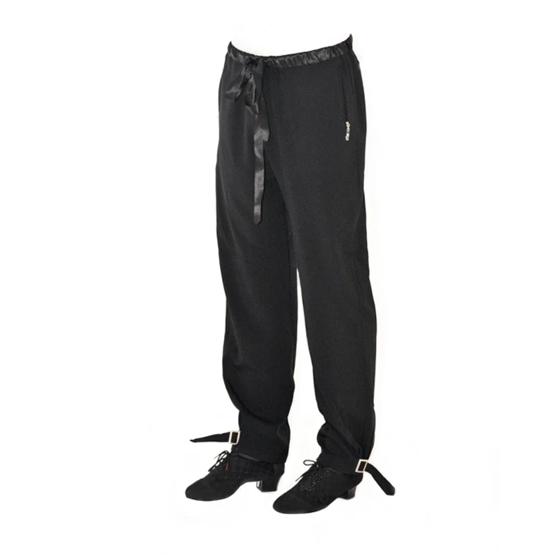 Cheap Latin Dance Pant for Male Black Elastic Fringe Pant Original Men
