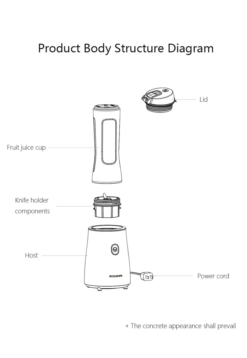 Новинка Xiaomi Ocooker портативная соковыжималка для приготовления фруктов и овощей с низким уровнем шума система охлаждения Пылезащитная конструкция