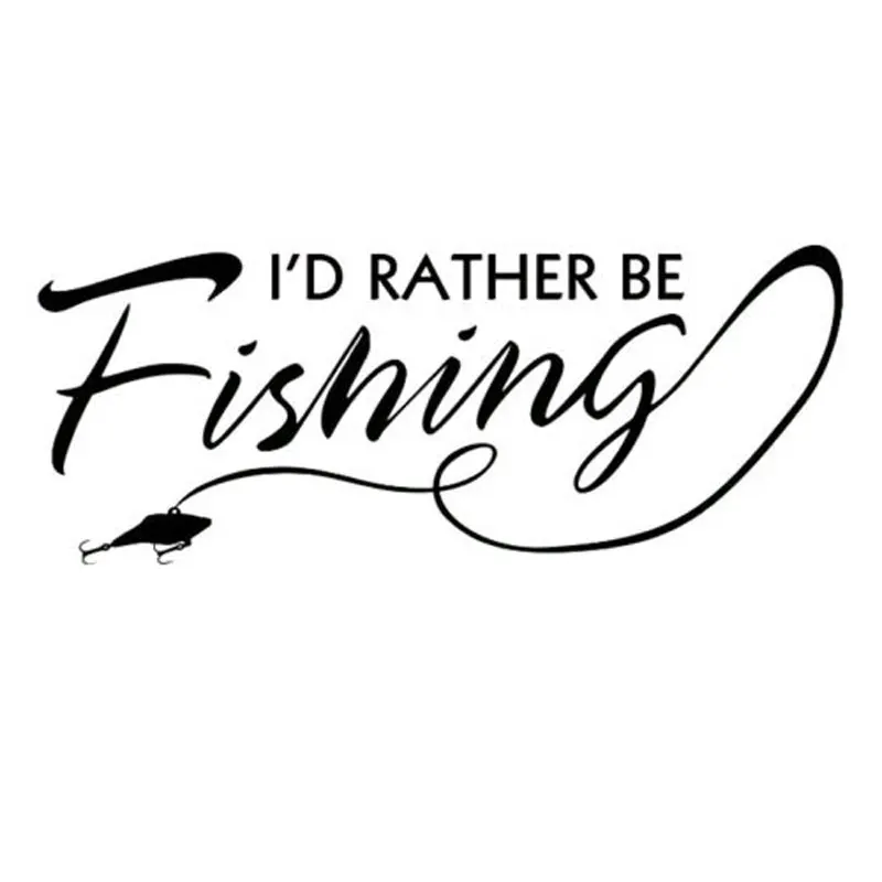 

16.5CM*6.6CM Car Window Decal Outdoor Fishing Fish Outside River Car Sticker Vinyl Decal Decorate Sticker Black Sliver C8-0734