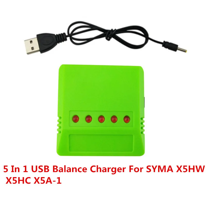 SYMA X5HW USB Lipo зарядное устройство 5 в 1 баланс для x5hc X5A RC вертолет запчасти высокого
