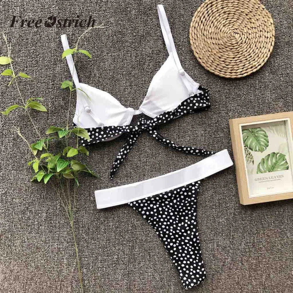 Страуса одежда Для женщин точка печати bodyco подкладка пуш-ап suitwear купальный костюм seawear комплект для женщин из двух piece2019